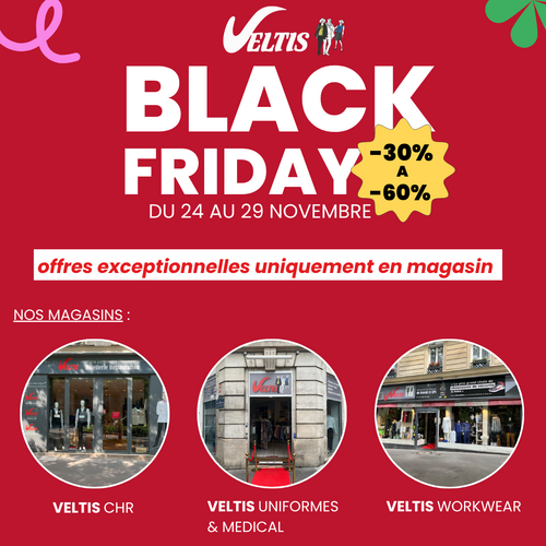 🛍️ Du 24 au 29 Novembre : Black Friday chez VELTIS ! 🛍️ 🛍️ Du 24 au 29 Novembre : Black Friday chez VELTIS ! 🛍️