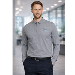 Polo gris &agrave; manches longues homme - SENAT