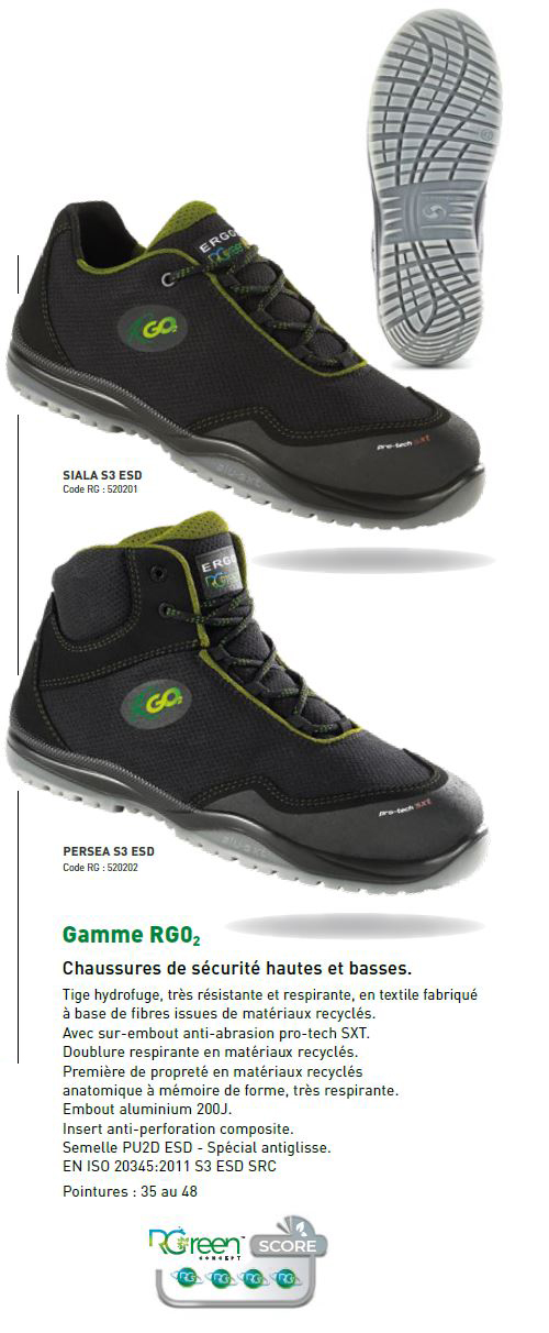 Gamme RGO2 : chaussures de sécurité Hautes et Basses